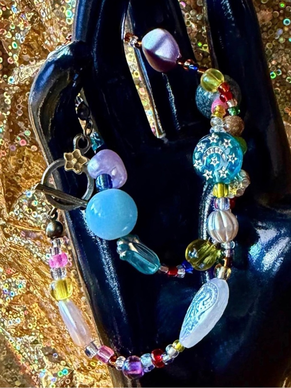 Y2K Whimsical "Bead Soup" Mismatched Statement Necklace